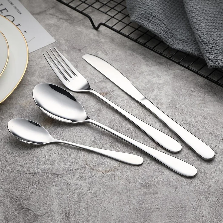 Besteckset für 6 Personen 24-teilig Edelstahl Essbesteck Besteck – Bild 4