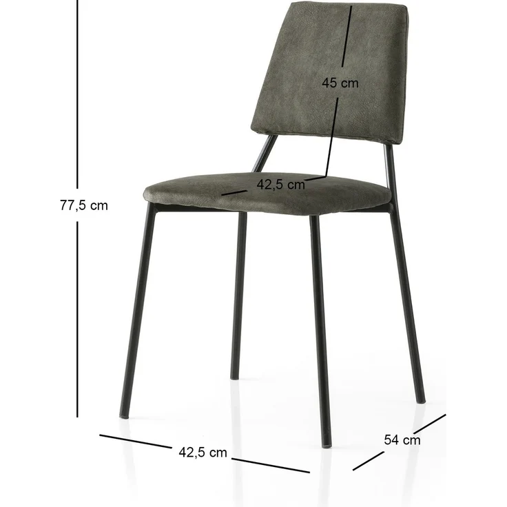 Skye Decor 'Lıma - 4553 V2' Stuhlset (2-teilig), Schwarz / Anthrazit, 42,5 x 77,5 x 54 cm – Bild 4
