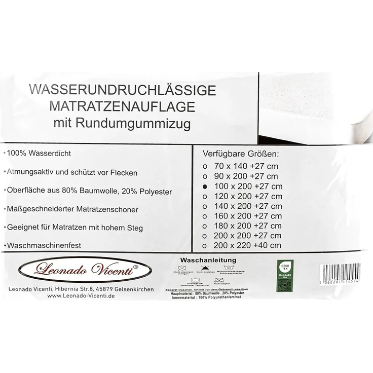 Wasserdichte Matratzenschoner 160x200cm mit 25 cm Rundumgummizug Matratzenauflage Inkontinenzunterlage Nässeschutz – Bild 8