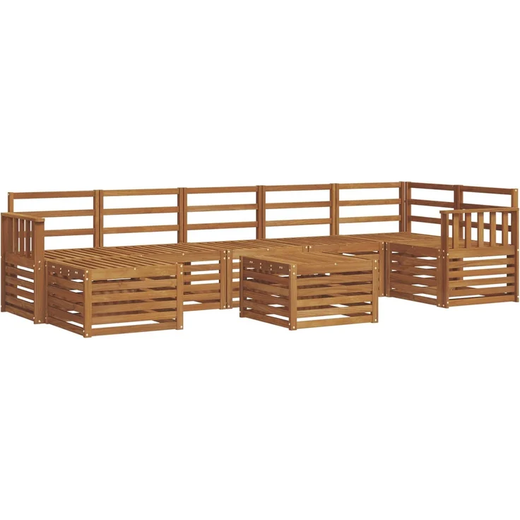 vidaXL Outdoor-Sofagarnitur 8 stk. 8-Sitzer Natur Massivholz Akazie 3375199 – Bild 2
