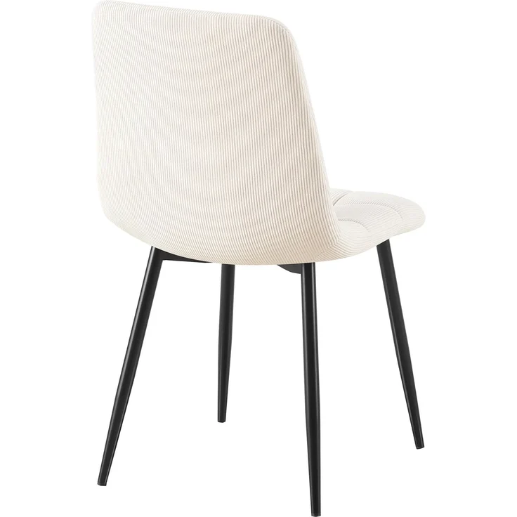 CLP 4er Set Esszimmerstuhl Tilde gepolstert mit Rückenlehne bis 150 kg belastbar,Farbe:creme;Material:Cord – Bild 7