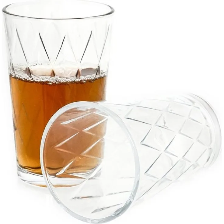 Almina 6er Set Teegläser Trinkglas Saftglas Wassergläser-Set aus Glas transparent
