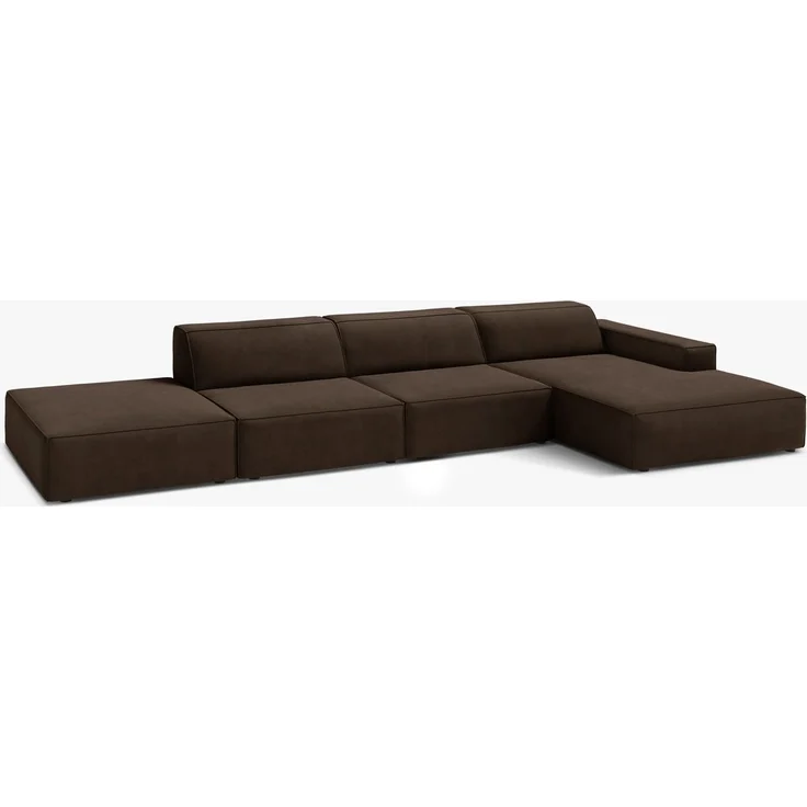 Micadoni Ecksofa Jodie 5-Sitzer Samt Bluvel Dunkelbraun Rechts – Bild 4
