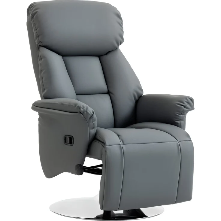 MELAYR, Relaxsessel, Liegefunktion, Lederoptik, Fußstütze, bis 120 kg, 78 x 80 x 109 cm, Grau – Bild 2