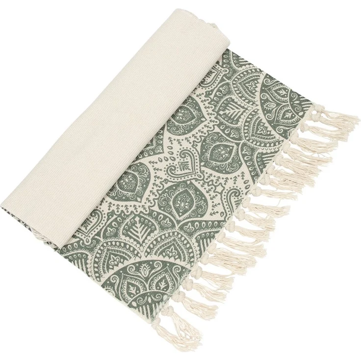 Bodenmatte "Mandala", grün Mandala Fußmatte Meditationsmatte Kunstmuster Teppich – Bild 3