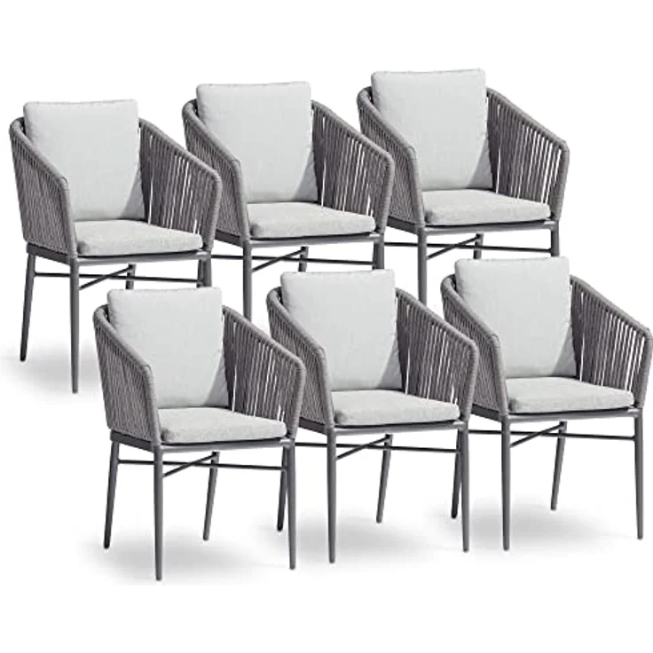 acamp Gartenstuhl Manhattan grau 6er Set Aluminium – Bild 2