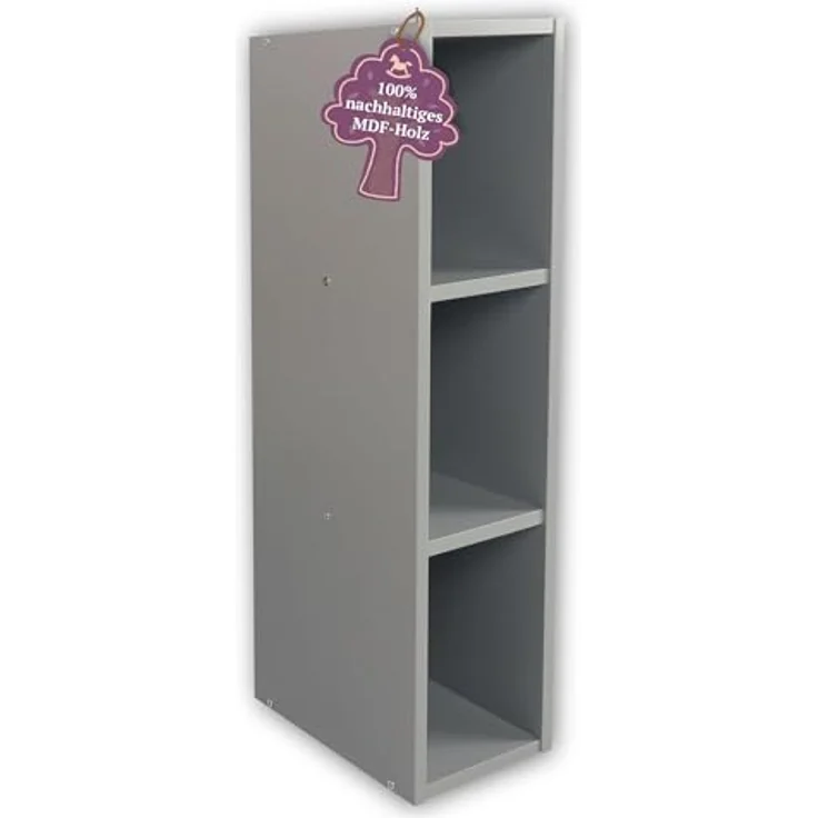 Puckdaddy Stauraumregal Mikkel 19x30x75cm in Grau passend zu IKEA Malm Kommoden Kinderzimmer – Bild 2