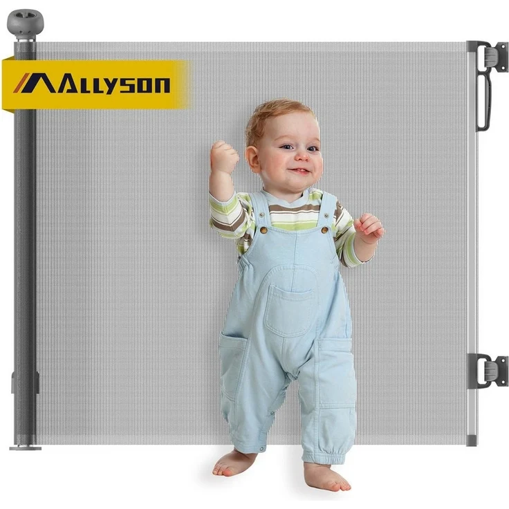 Allyson Treppenschutzgitter Türschutzgitter Ausziehbar - Tür- Treppengitter für Kinder & Haustiere, sicher, stabil und einfach zu montieren, passend für Türen und Treppen – Bild 5