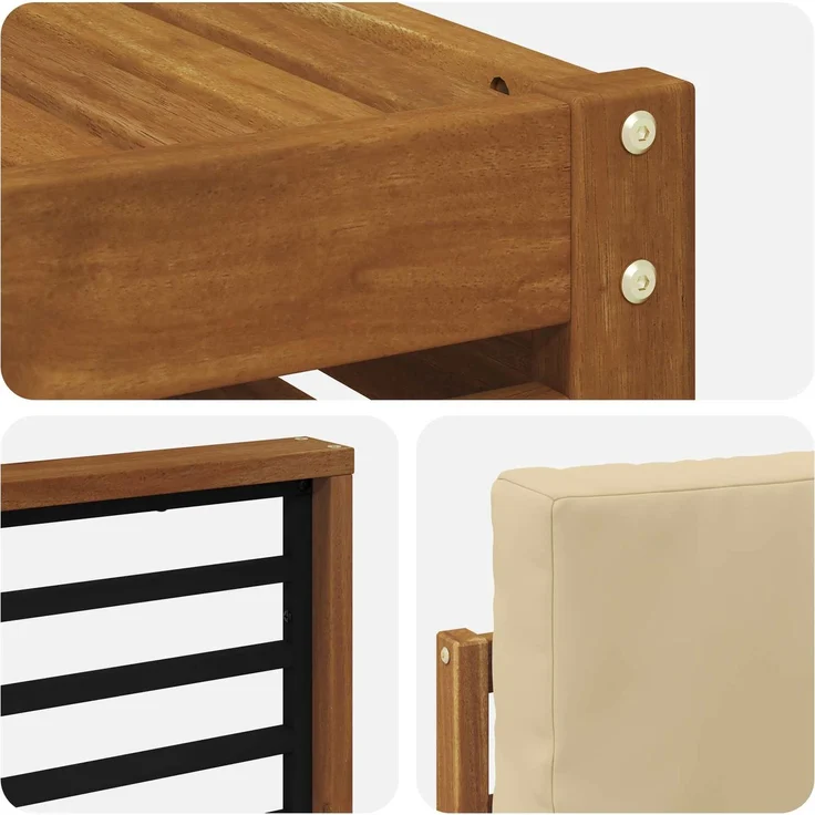 vidaXL Outdoor-Sofagarnitur 5 stk. 4-Sitzer Natur und Beige 3374783 – Bild 7