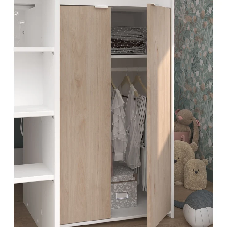 Parisot Hochbett Tom mit Schreibtisch, Schubkästen & Schrank – Bild 1