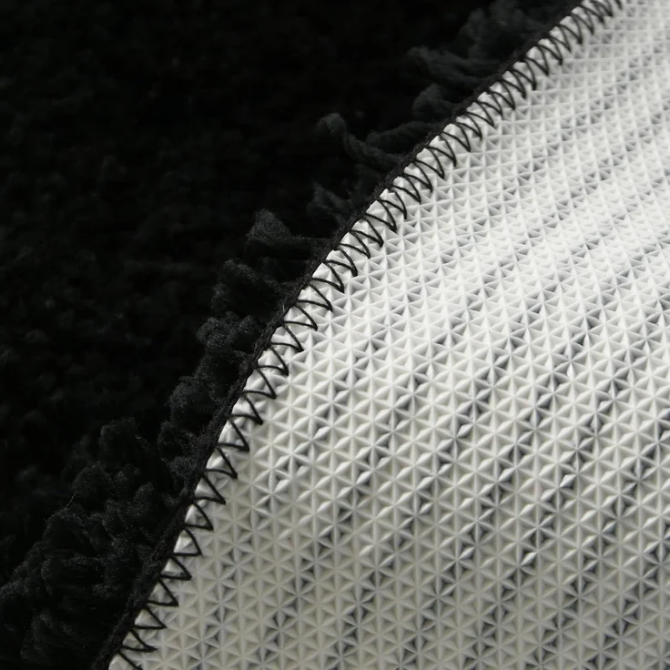 Spirella Highland Mikrofaser-Badematte – rutschfest, schnelltrocknend und waschbar – 100% weiches und strapazierfähiges Polyester – Schwarz – 55x65 cm – Bild 3