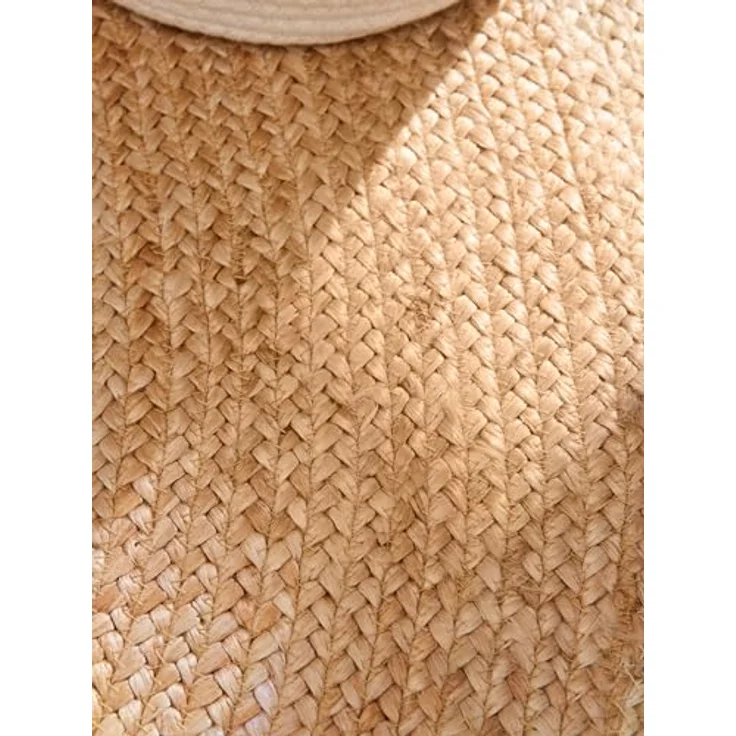 XXXL Juteteppich Jutta, rund, Creme-Gold, Oeko-Tex® Standard 100, für Fußbodenheizung geeignet, beidseitig verwendbar, pflegeleicht, 200 cm Durchmesser – Bild 8