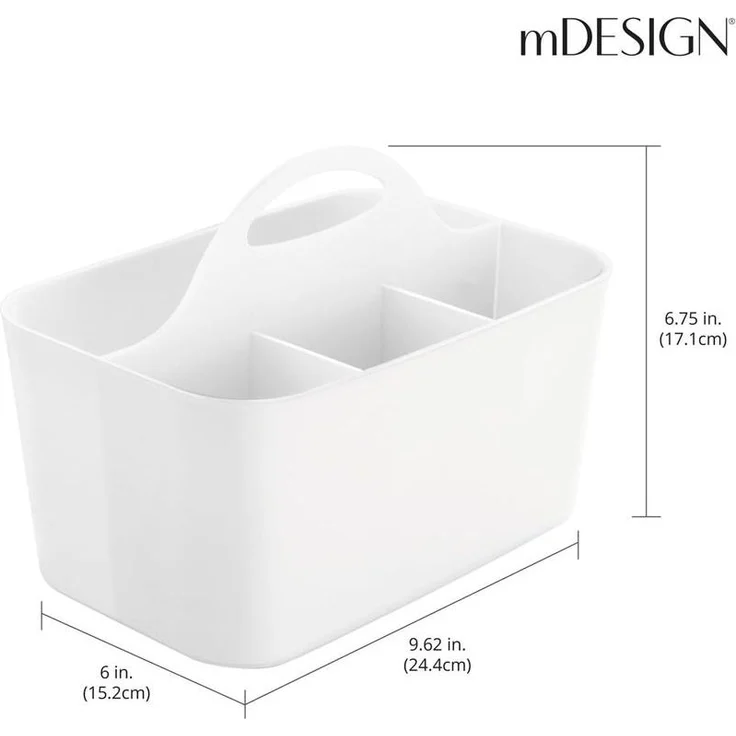 tragbarer Organizer Aufbewahrungsbox Bastel + Näh Material mDesign weiß – Bild 4