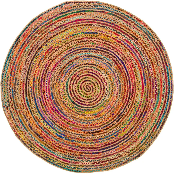 Pergamon Sisalteppich Teppich Jute Baumwolle Salsa Bunt, Rund, Höhe: 8 mm