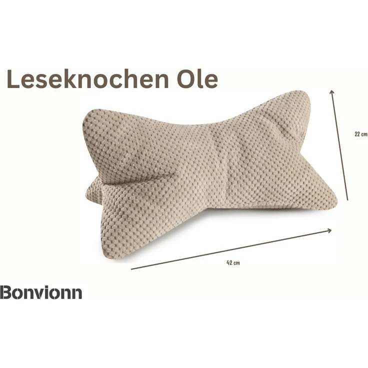 BONVIONN Leseknochen OLE - ca. 42 x 22 cm Cord Look natur – Bild 2