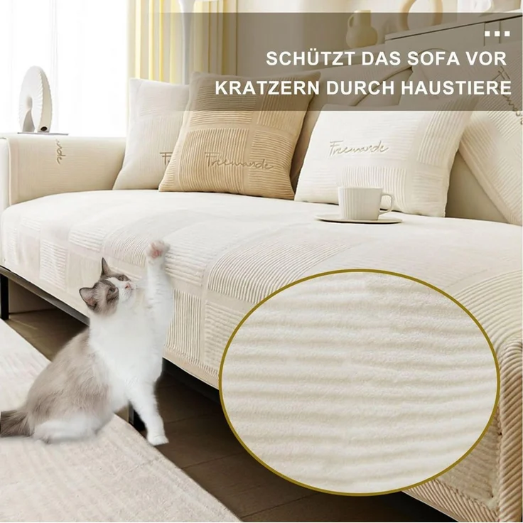 Agger Sofaschoner Couch Überzug, Sofa-Schutzhülle 1/2/3/4 Sitzer L Form Sofa Cover, Sofa Überzug Ecksofa, Universelle Rutschfeste Sofa Überwurf – Bild 4