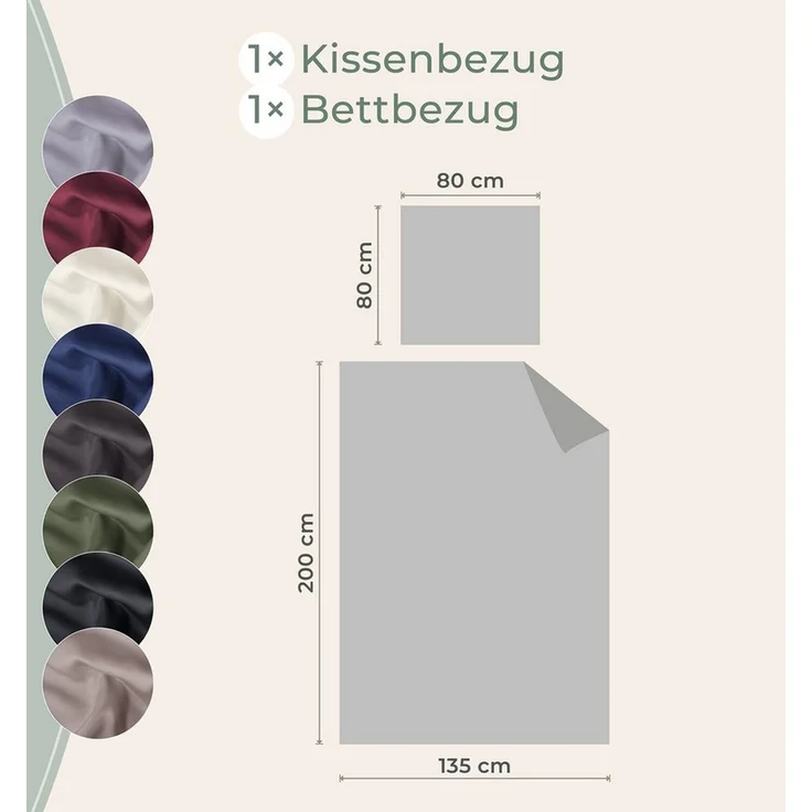 Laynenburg Bettwäsche Eukalyptus aus 100% Tencel Lyocell ab Gr. 135x200 – Bild 3