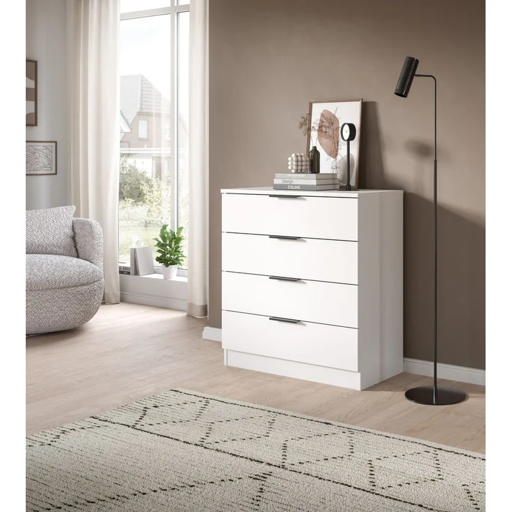 Kommode (B/H/T: 74x80x35 cm) in weiß – Bild 5