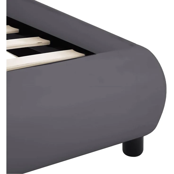 Doppelbett, Bettgestell Modernen mit LED Grau Kunstleder 180x200 cm d1332e – Bild 7
