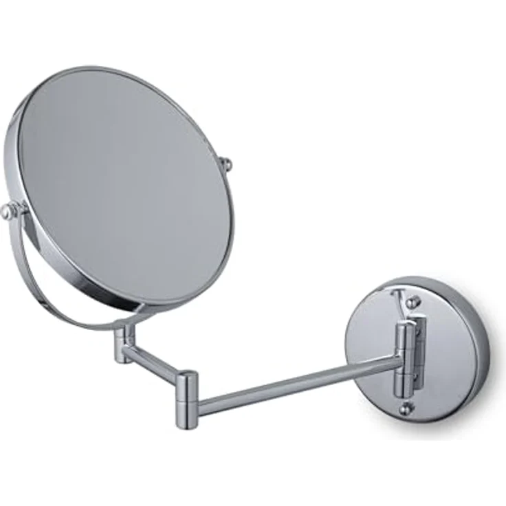 tesa Schminkspiegel schwenkbarer Kosmetikspiegel Visioon - selbstklebend und doppelseitig (Komplett-Set, 1-St, Inkl. Powerkit Montagezubehör - enthält Klebelösung und Adapter), 5-fache Vergrößerung - Wandmontage ohne Bohren - 30 x 48 cm - Silber – Bild 6