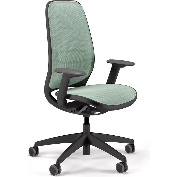 Sedus se:air Ergonomischer Drehstuhl, Bürostuhl, Kunststoff mit Rezyklat-Anteil, 100% Recyclingfähig, Grün,Schwarz, 42-55cm, bis 130kg Belastbar