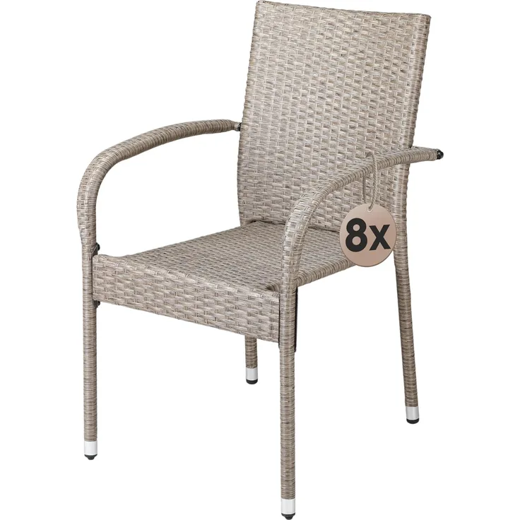 Casaria Gartenstuhl, Stapelbar Wetterfest Polyrattan Outdoor 160kg Garten Terrasse Balkon