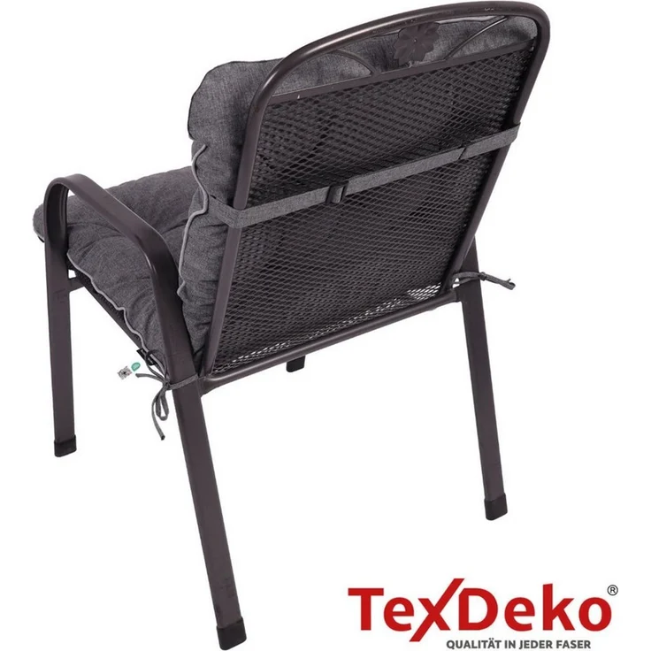 TexDeko Sitzauflage Ecolen Niedriglehner 40 x 40 x 40cm - gesteppte Gartenstuhl-Auflage, (1× Gartenstuhl-Auflage (80 × 40cm), UV-Beständig, Wasserabweisend mit Anti-Rutsch Boden – Bild 3