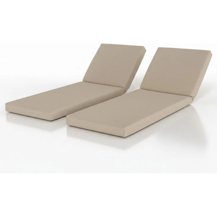 Beautissu Liegenauflage 2er Set Deckchair Auflagen Wasserdicht QD-RL, 190x60cm, Beige, Sonnenliege Auflage Outdoor Polster Wetterfest Schnell Trocknend – Bild 4