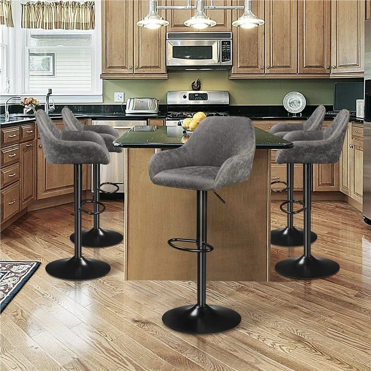 Yaheetech Barhocker (2 St), Barstuhl Bistrohocker aus Kunstleder – Bild 3