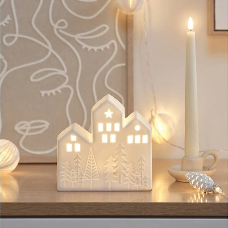 Lights4fun LED Dekolicht LED-Keramik Weihnachtshaus – Bild 2