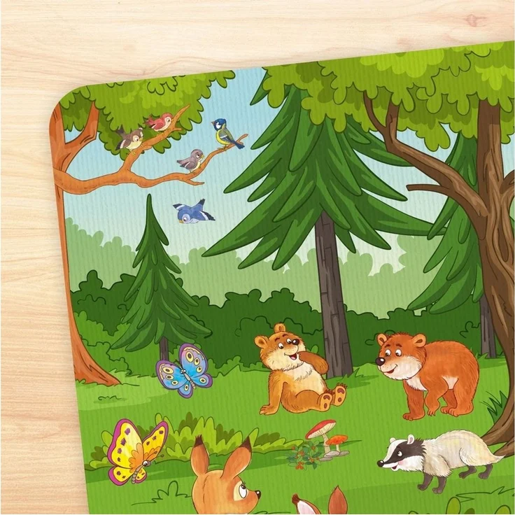 nikima Platzset stabiles Vinyl Tischset Waldtiere Kinder Platzset abwaschbar, (1-St) – Bild 3