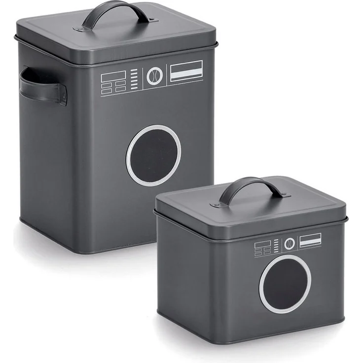 Zeller Present Aufbewahrungsbox Landry (Set, 2 St, 1 Box 18x15,5x17 cm, 1 Box 23,5x15,5x26,5 cm), Waschpulver-Box, Metall – Bild 1