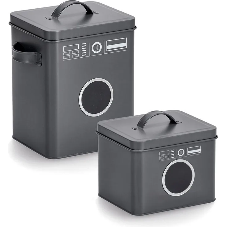 Zeller Present Aufbewahrungsbox Landry (Set, 2 St, 1 Box 18x15,5x17 cm, 1 Box 23,5x15,5x26,5 cm), Waschpulver-Box, Metall