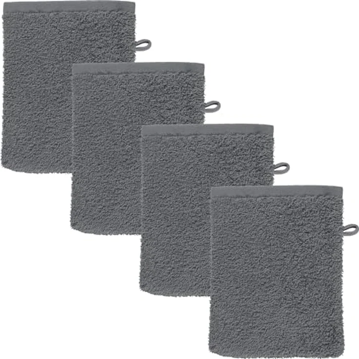 REDBEST Waschhandschuh Waschhandschuh "Oceanside" 4er-Pack, Leichtfrottier, Leichtfrottier Uni – Bild 2