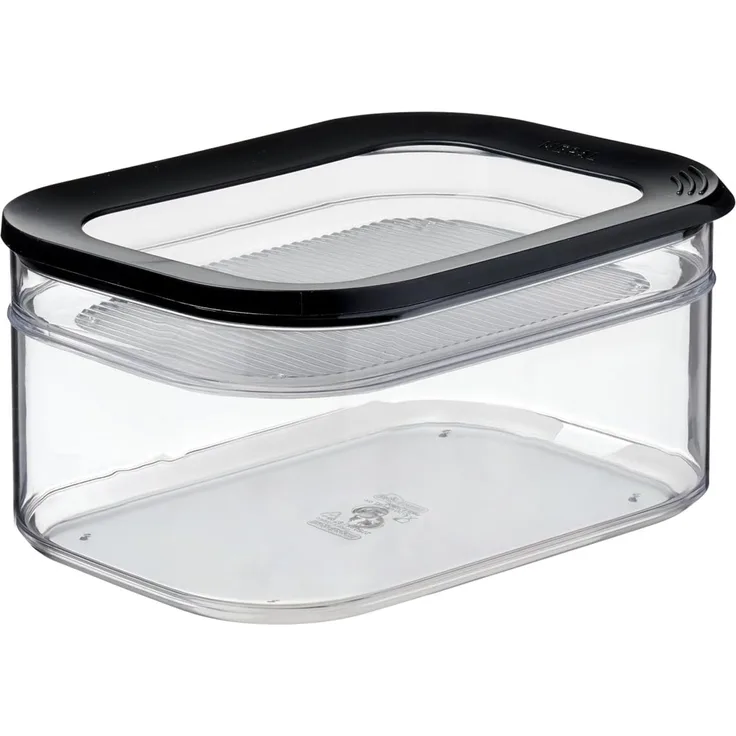 Mepal - Kühlschrankdose Modula - Kühlschrank Vorratsdose mit Deckel - Geeignet zur Aufbewahrung von Fleischprodukten und Käse - Aufbewahrung & Kühlschrankorganizer - 550 + 2000 ml - Black