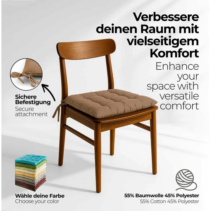 etérea Himmlische Qualität Sitzkissen etérea Sitzkissen Stuhlkissen Basic Auflage und – Bild 4