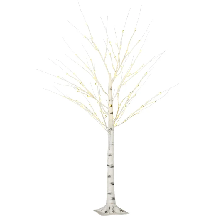 Rayofly-Künstlicher Birkenbaum 150 cm mit LEDs, biegsame Äste, Weiß, H 1500cm x T 220cm x B 220cm – Bild 4