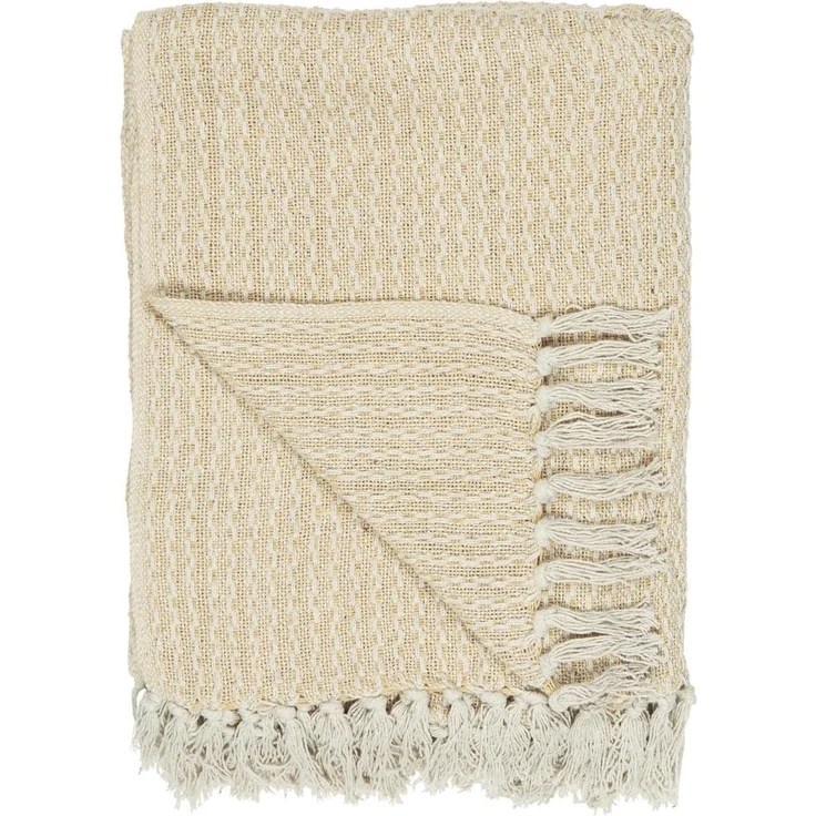 Decke Plaid Kuscheldecke Wohndecke Gelb Creme 130x160cm Ib Laursen 6510-05 – Bild 1