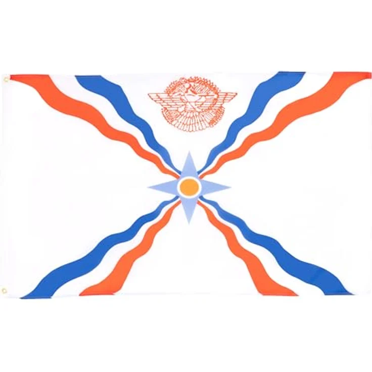 AZ FLAG 10er-Set Flaggen Assyrien 150x90 cm Assyrien Polyester 100D 2 Ösen | Für innen und außen dekorative Flagge doppelte Nähte und verstärkte Kanten mit Metallösen 100D Polyester – Bild 1