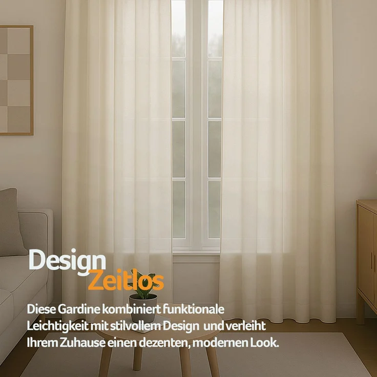 Gardine mit Ösen *** x *** cm ( Breite x Länge ) in ***, blickdichter Vorhang, Ösenvorhang in vielen Variationen 140x175 cm Weiß – Bild 8