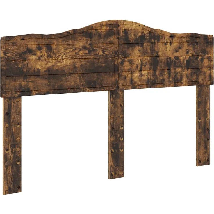 vidaXL Bettrahmen Geräucherte Eiche 140 x 190 cm Massives Kiefernholz 3412902 – Bild 5