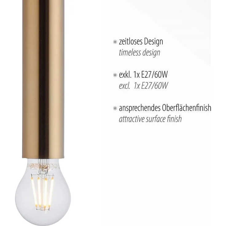 Leuchten Direkt 15617-60 BRUNA Pendelleuchte 1-flammig Messing Matt – Bild 5