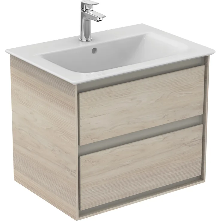Ideal Standard Waschbeckenunterschrank Connect Air, 60 cm in Pinie mit Grifflose Front und Softclose-Funktion