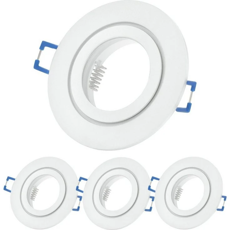 Sweet LED Deckenspot Bad IP44 spots 4 stück weiß Badezimmer Aluminium, ohne Leuchtmittel, Einbauspots, Deckenspots, Einbaustrahler, Deckenlampe – Bild 1