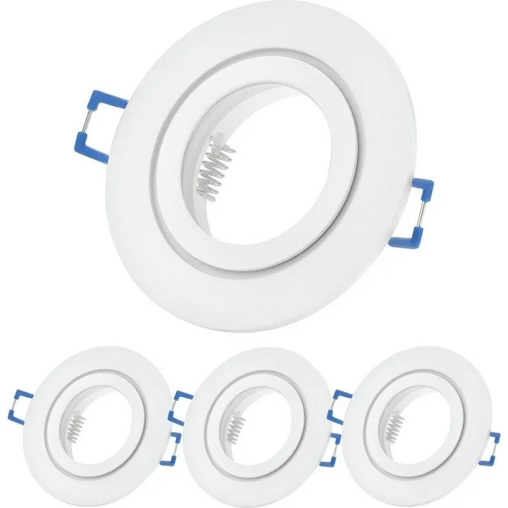 Sweet LED Deckenspot Bad IP44 spots 4 stück weiß Badezimmer Aluminium, ohne Leuchtmittel, Einbauspots, Deckenspots, Einbaustrahler, Deckenlampe