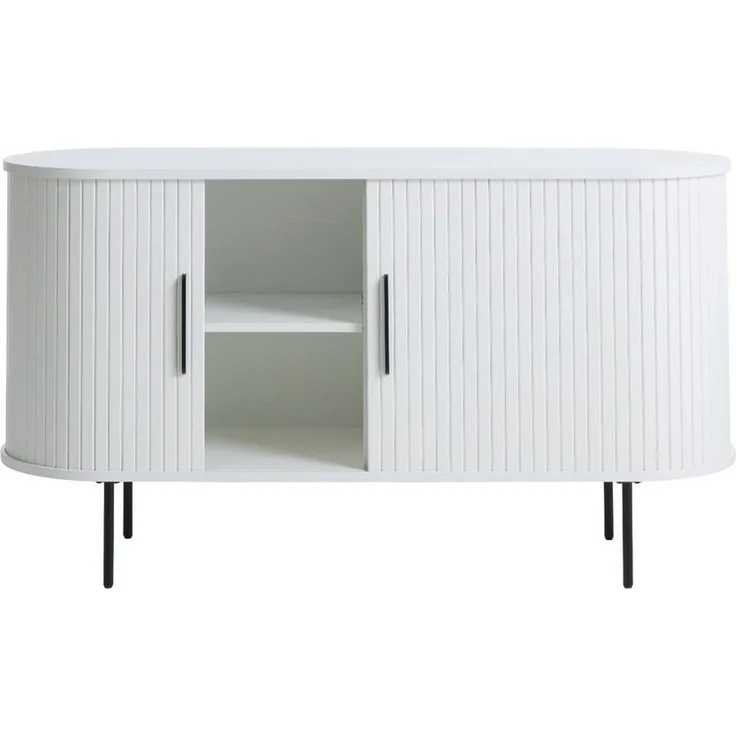 Liadomo Sideboard Uriel, Kommode, Stauraummöbel, 140 oder 180 cm Breite, Furnier in Echtholz, Schiebetüren, Lamellen-Optik, vier Farben – Bild 3