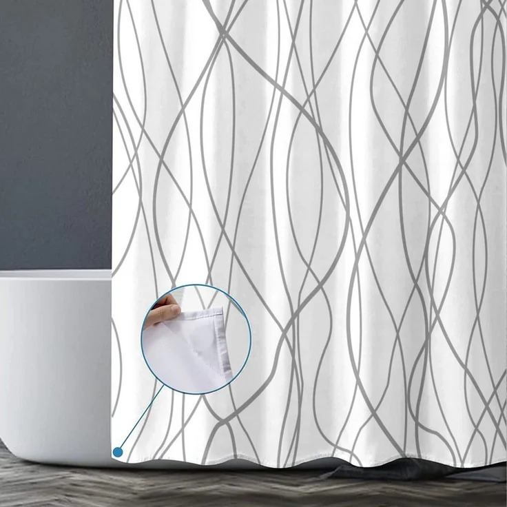 M&W DAS DESIGN Duschvorhang Shower curtains Anti schimmel Waschbar 180x200 – Bild 1