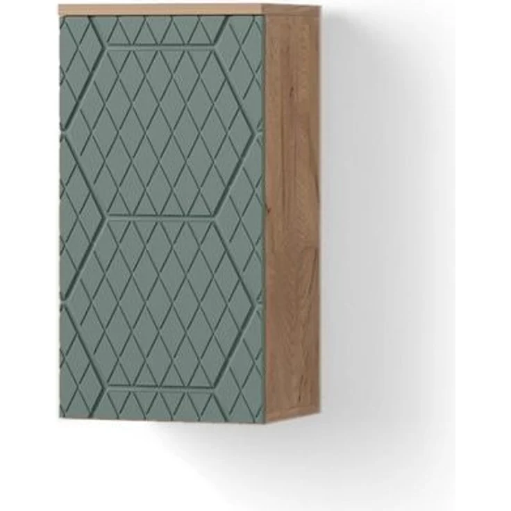 Livinity® Hängeschrank Ronco, Grün/Goldkraft Eiche/Goldkraft Eiche, 30 x 59 cm 2 Fächer,. (1-St) – Bild 4