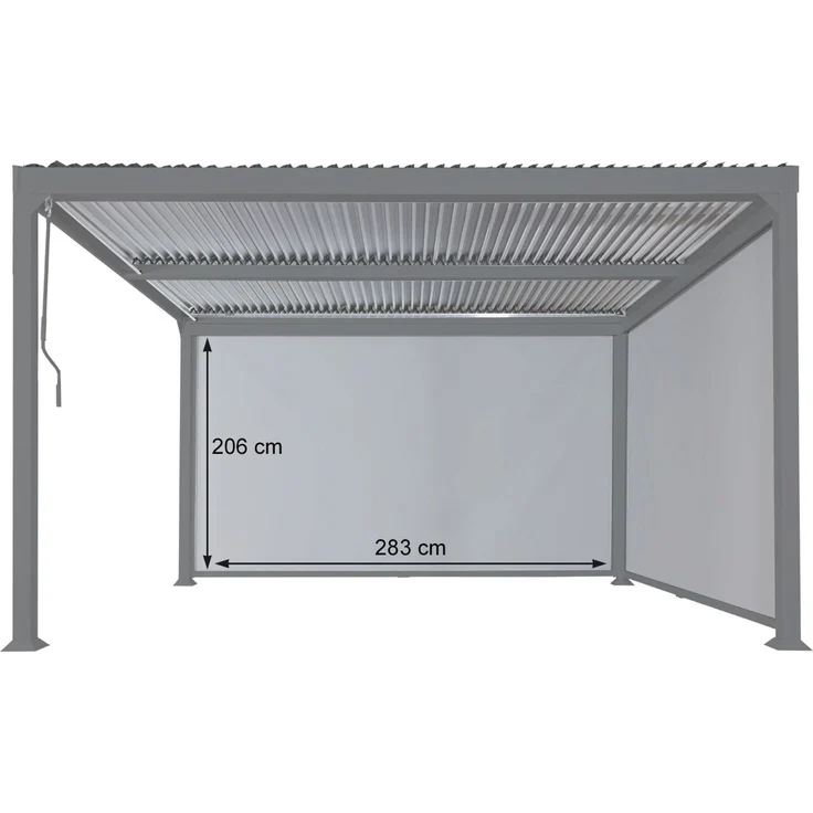 Seitenwand für Pergola HWC-L41, Pavillon Rollo Ersatzseitenwand, Stoff/Textil 3x3m ~ anthrazit – Bild 3