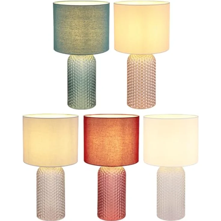 GLOBO LIGHTING Schreibtischlampe, Leuchtmittel inklusive, Warmweiß, Tischleuchte Tischlampe Nachttischleuchte Weiß Glas LED – Bild 6